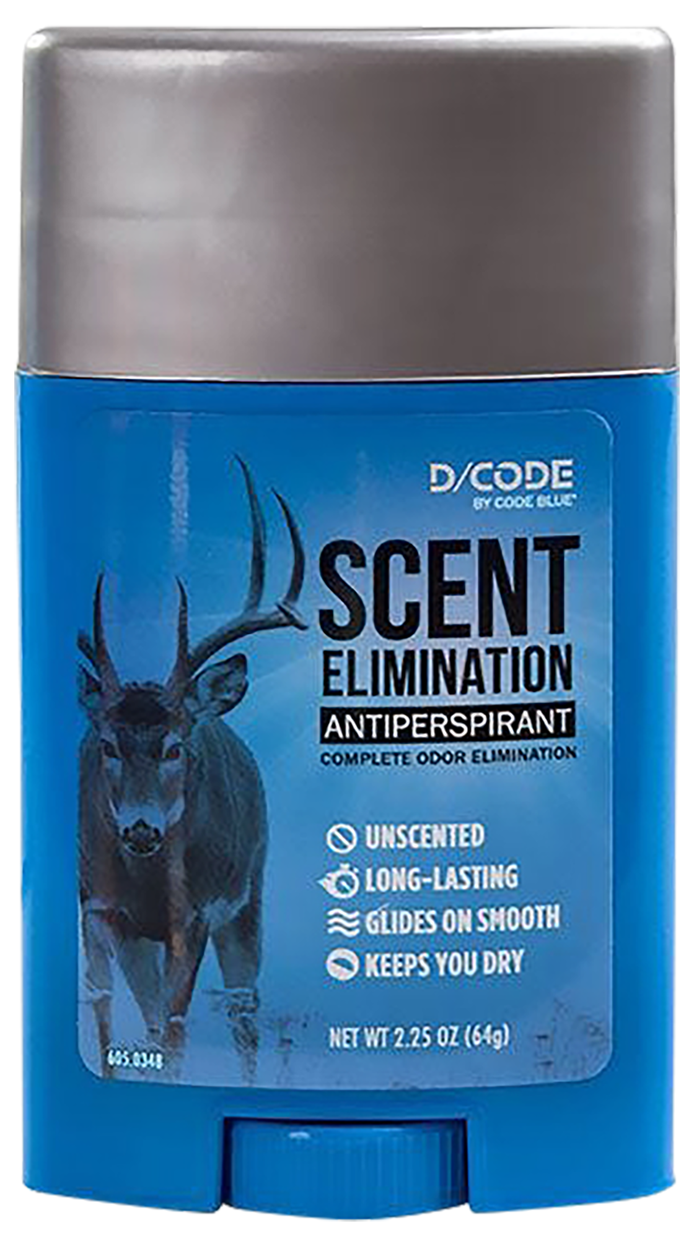 Code Blue OA1317 Scent Elimination Antiperspirant Unscented 2.25 oz Stick