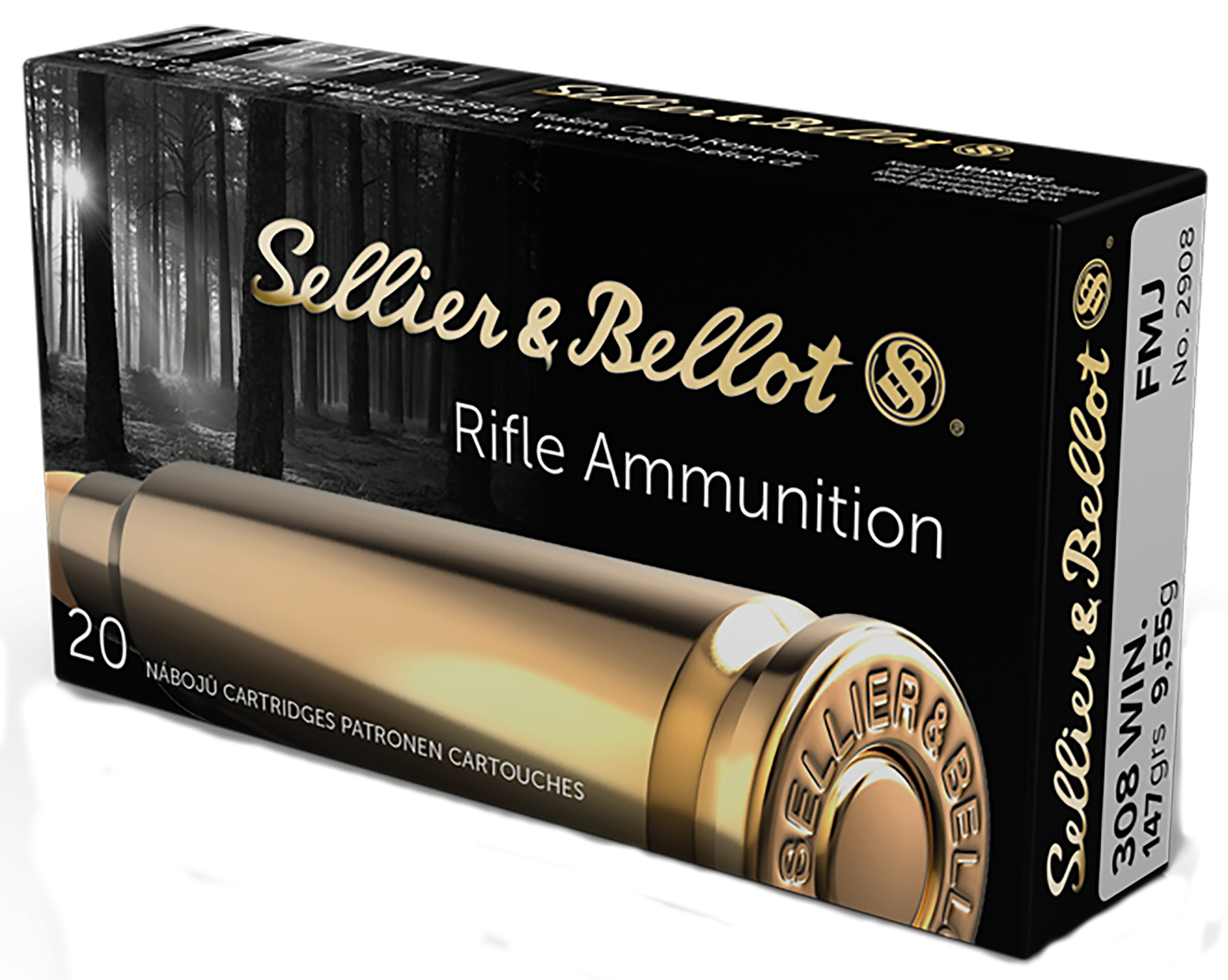 Sellier & Bellot SB308A Rifle  308Win 147gr Full Metal Jacket 20 Per Box/25 Case