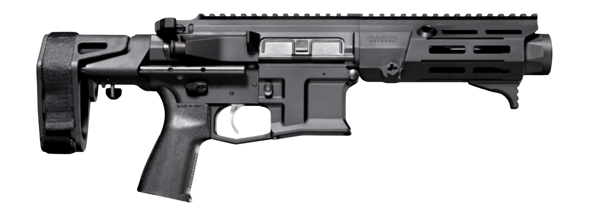 Maxim Defense PDX 300 Blackout 5.50" Black Threaded Barrel, Black Anodized Receiver w/Picatinny Rail, M-Slot Handguard, Black Polymer Maxim SCW Pistol Brace, Black Polymer Grip, Ambidextrous