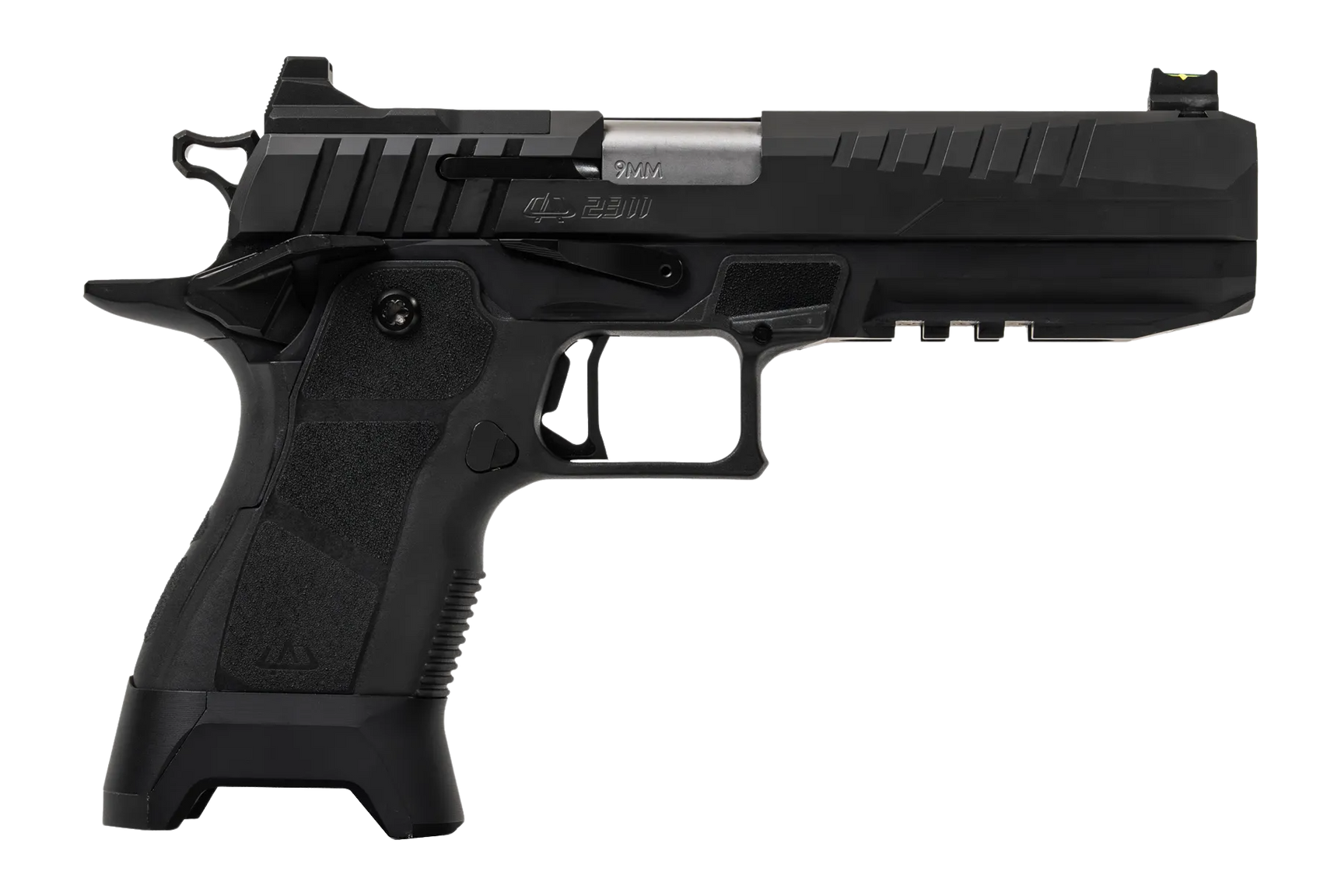 Oa Defense  2311  Full Size 9mm Luger 17+1 5" Stainless Barrel, Black Steel Optic Ready/Serrated Slide, Black Aluminum Frame w/Picatinny Rail, Black Polymer Grip, Ambidextrous