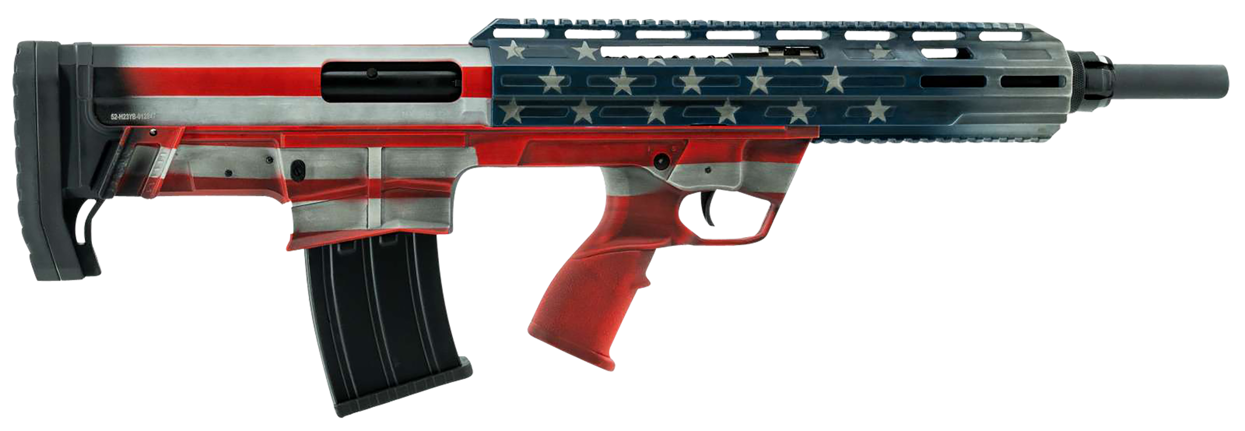 Tokarev USA 21000164 TBP  Bullpup 12 Gauge Semi-Auto 3" 5+1 18.50" Black Steel Barrel, American Flag Picatinny Rail Receiver, American Flag Adjustable Synthetic Stock
