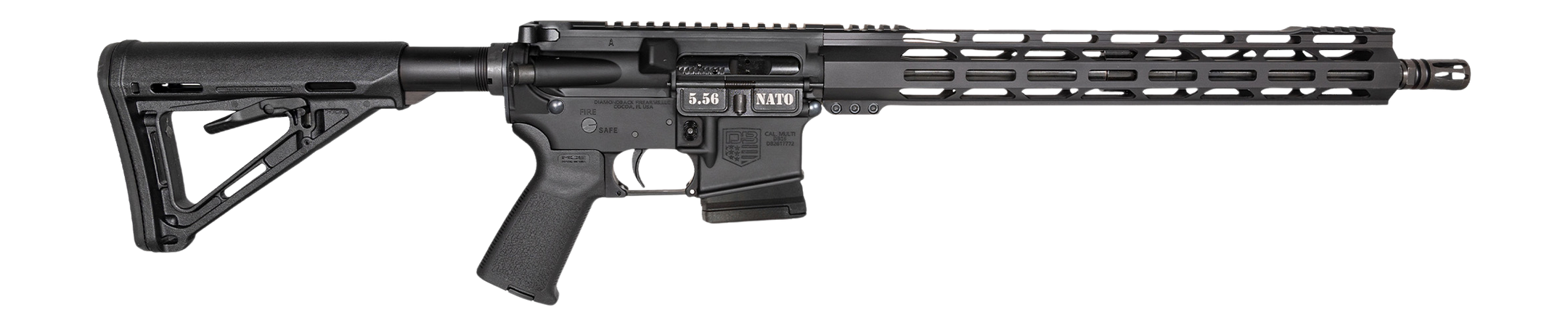 Diamondback DB1799K005 DB15 *CO Compliant 5.56 NATO 10+1 16" Black Nitride Barrel, Black Anodized Aluminum Receiver w/Picatinny Rail, M-LOK Handguard, Black Synthetic Stock