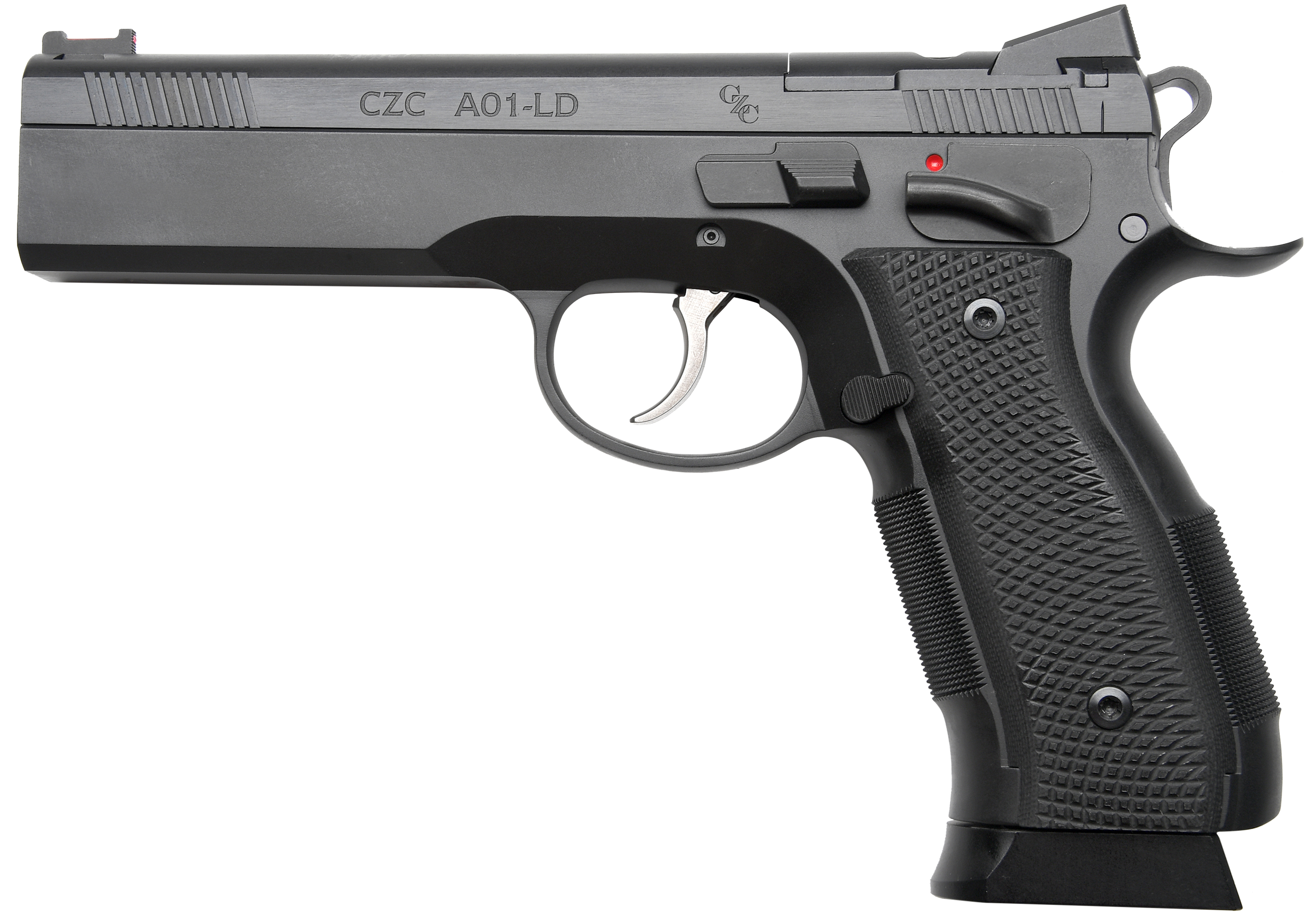 Cz Custom Shop 96336 A01-LD  9mm Luger 19+1 5" Match Grade Bull Barrel, Black Optic Cut/Serrated Steel Slide, Black Polycoat Steel Frame w/Beavertail, Black G10 Grip, Long Dustcover