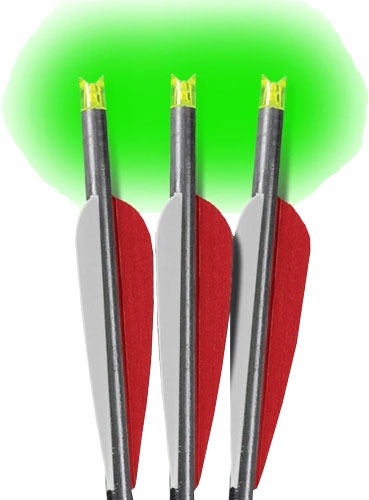 LUMENOK XBOW ARROW 20" BARNETT HEADHUNTER GREEN CRESCENT 3PK