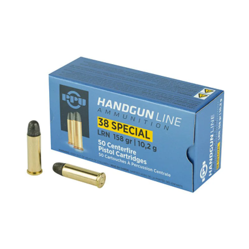PPU 38SPL 158GR LRN 50RD BOX 10 BOXES PER CASE