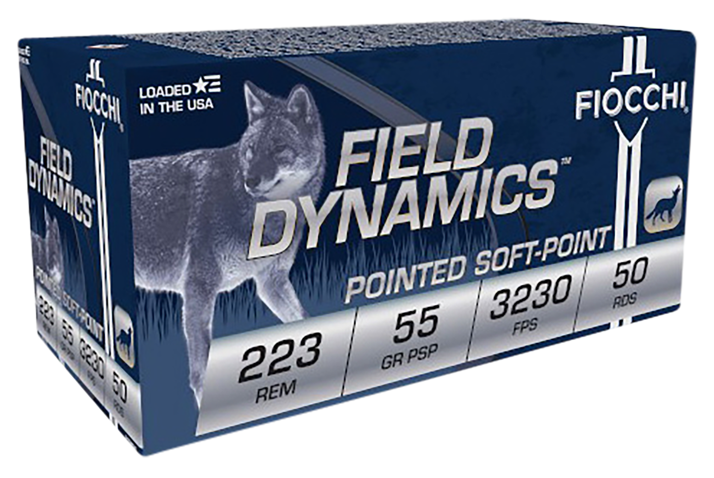 Fiocchi 223B50 Field Dynamics  223Rem 55gr Pointed Soft Point 50 Per Box/10 Case