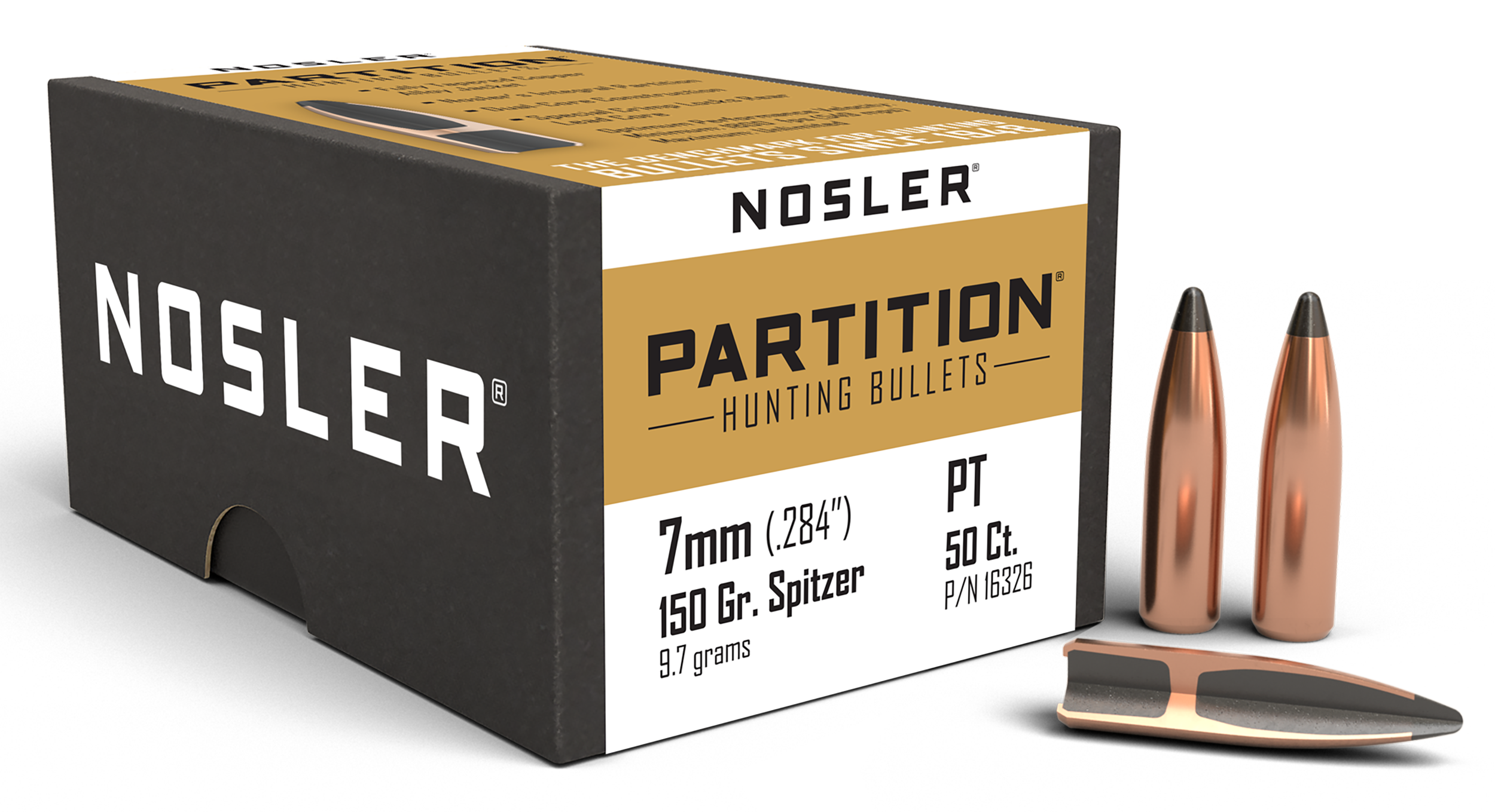 Nosler 16326 Partition  7mm 150gr Spitzer 50/Box