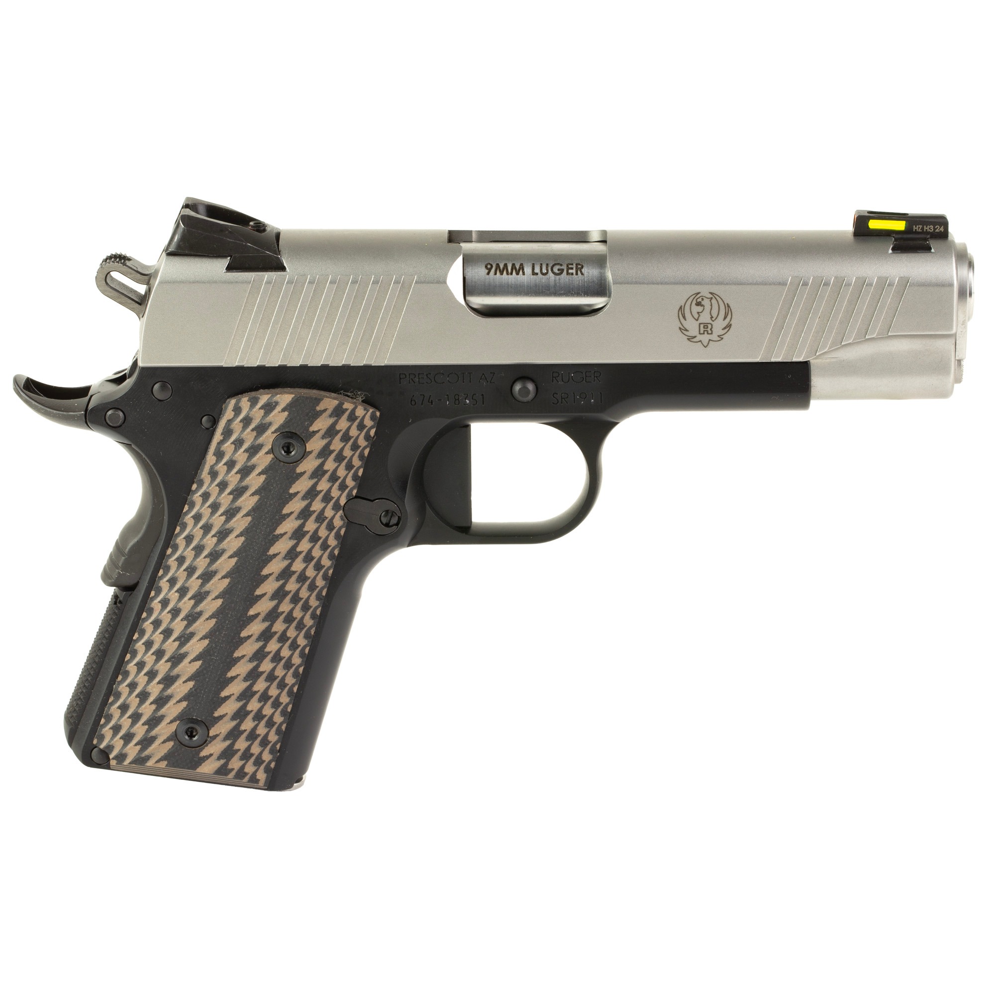 RUGER SR1911 CCO 9MM 4.25" 7RD BK/SS