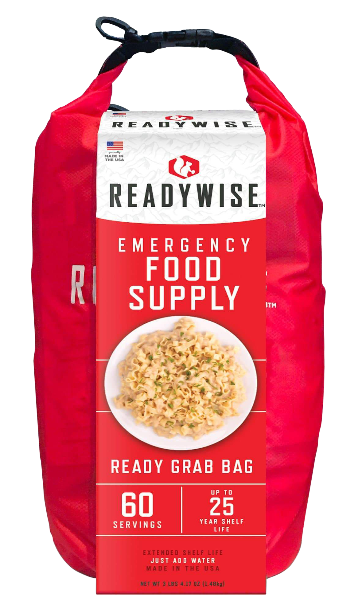 ReadyWise RW10641 7 Day Emergency Grab Bag  60 Servings, 10 Mylar Pouches, 13,920 Total Calories, About 60 Cups of Water Needed