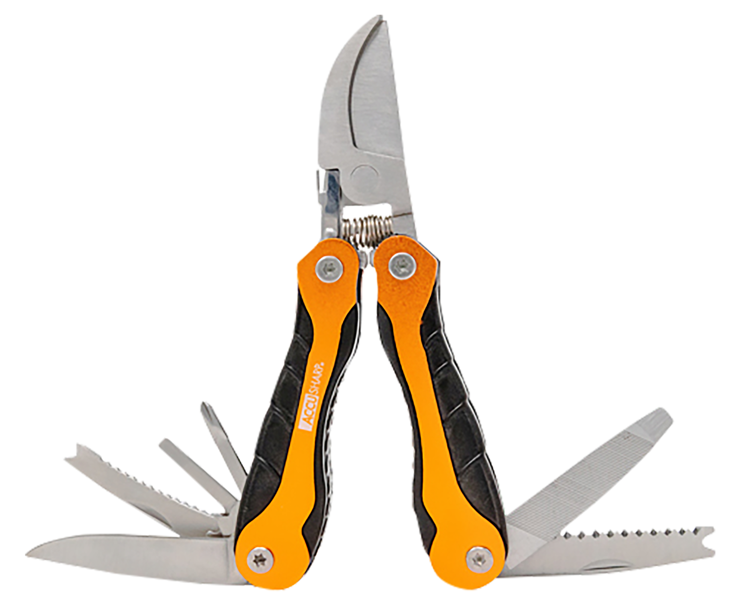 AccuSharp 085C Sportsman's Black/Orange Folding Plain Blade Includes Nylon Case with Belt Clip