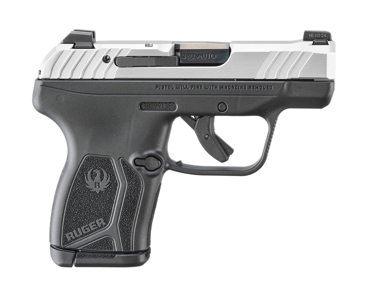 Ruger LCP MAX Handgun .380 Auto 10rd Magazine 2.80'' Black Oxide Barrel Manual Safety Stainless Slide/Black Grip