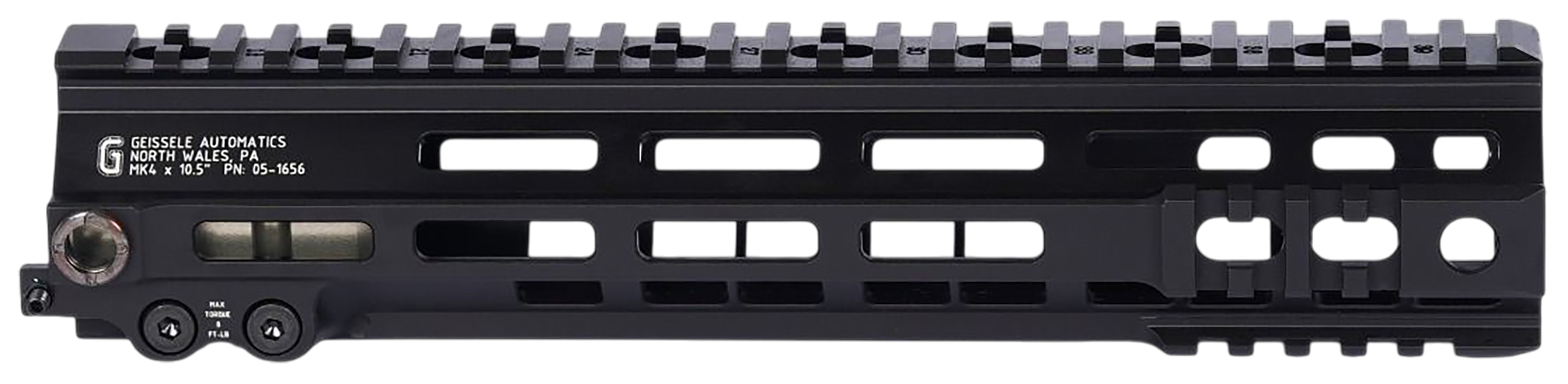 Geissele Automatics 051656B Super Modular Rail Mk4 Black Aluminum 10.50" Long