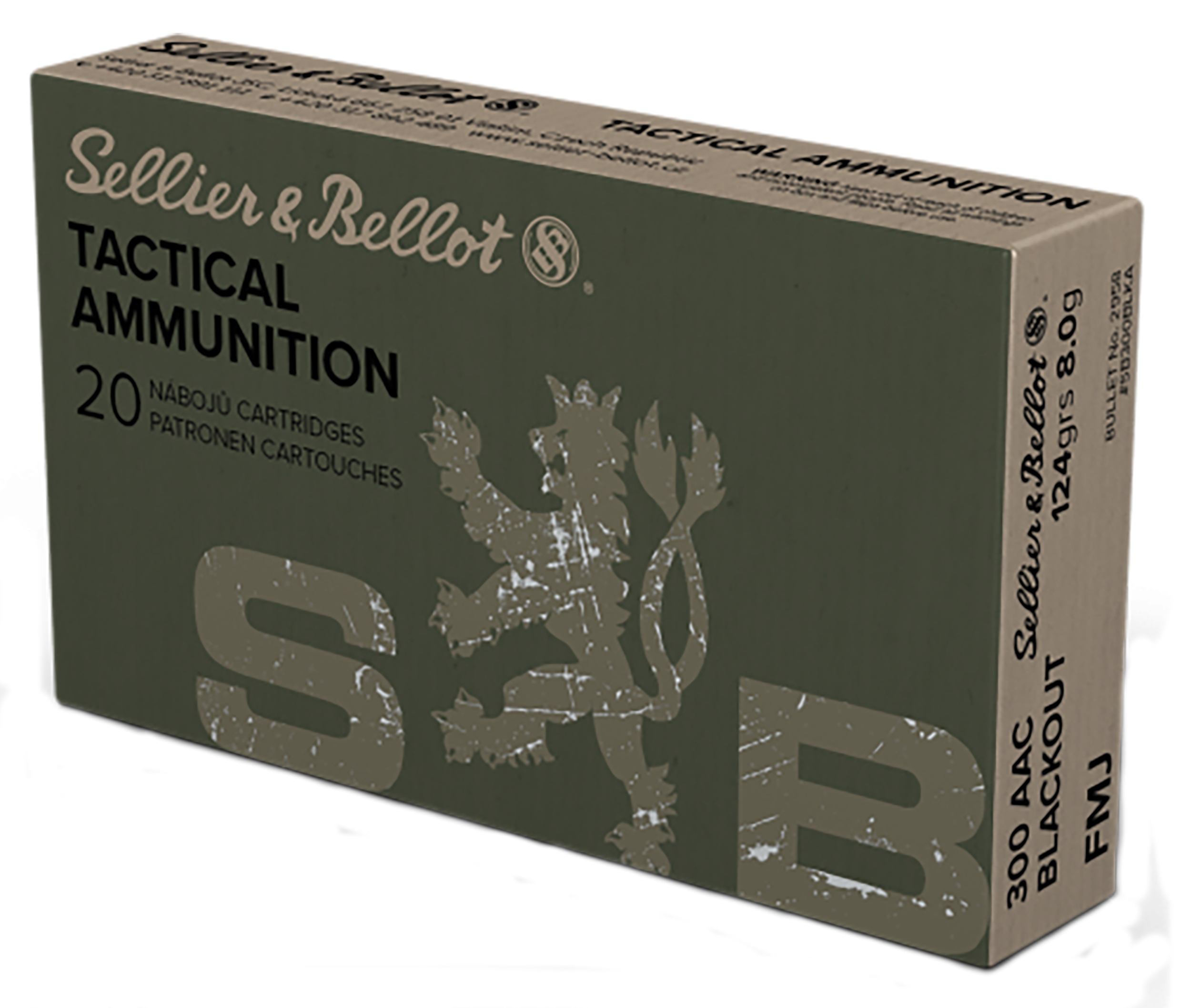 Sellier & Bellot SB300BLKA Rifle  300Blackout 124gr Full Metal Jacket 20 Per Box/50 Case