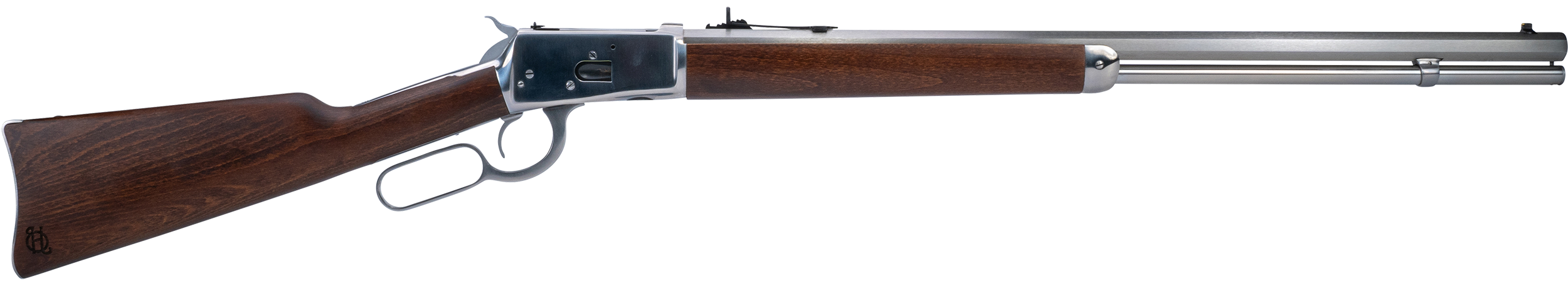 Heritage Mfg H9204424F9 92 Ranch Hand 44 Mag 12rd 24" Stainless Polished Octagon Barrel, Polished Stainless Steel Receiver, Fixed Hardwood Stock