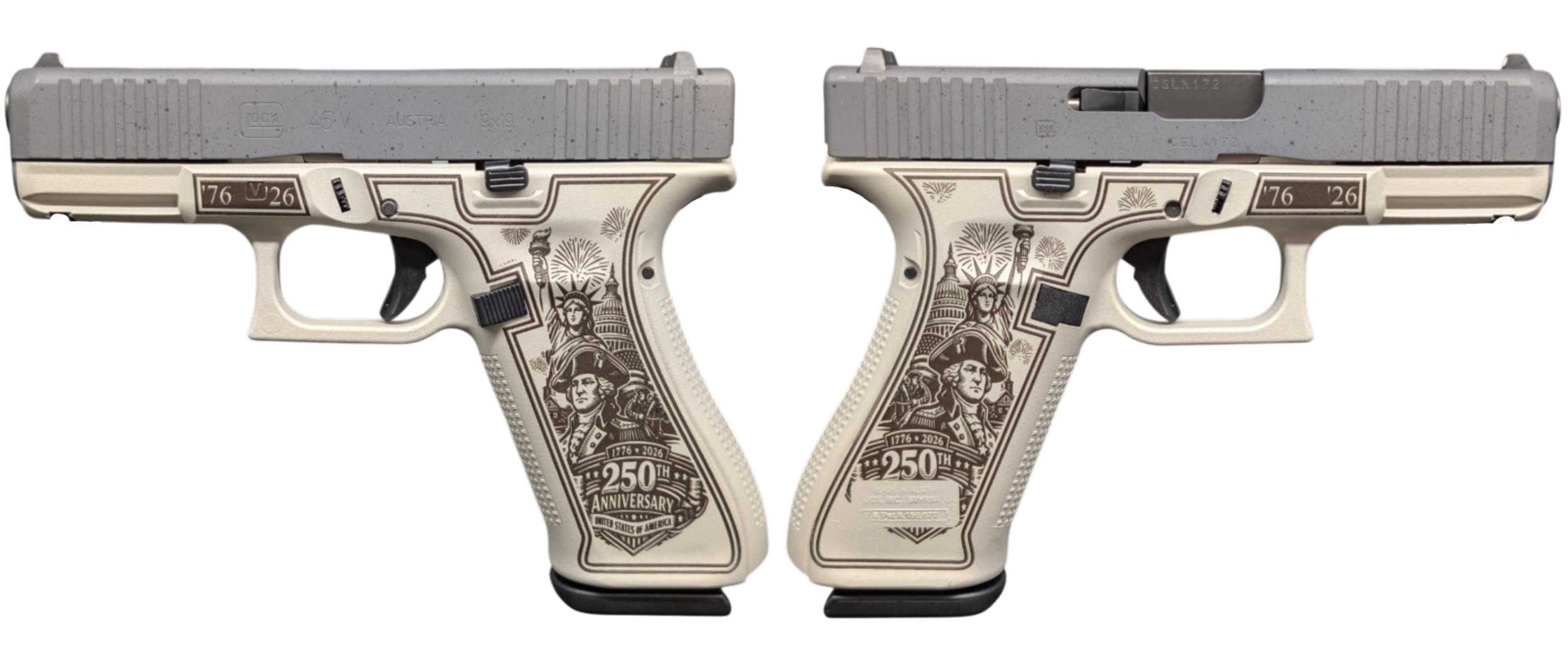 GLOCK 45 V 250TH ANNIVERSARY 9MM PISTOL 4" BLACK FXD 3-17RD MAGS