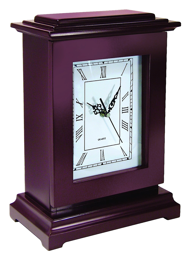 Peace Keeper RGC Tall Gun Clock  Front Panel Entry Mahogany Stain Wood Holds 1 Handgun 13.25" L x 9.50" W x 6.25" D