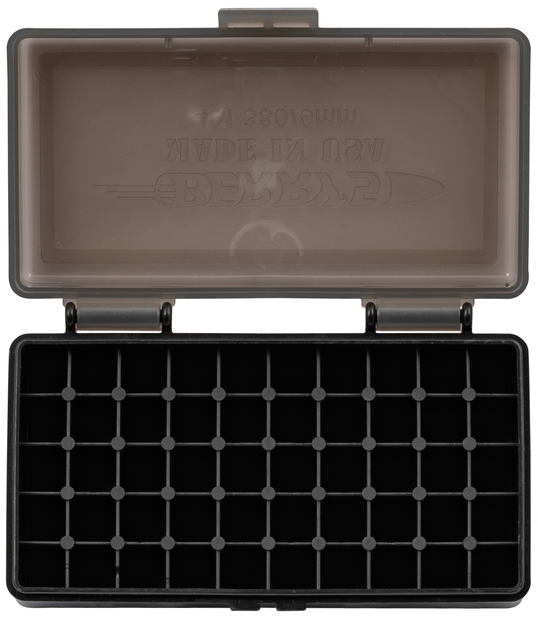 Berry's 19642 Ammo Box  9mm/380ACP Smoke/Black Polypropylene 50rd