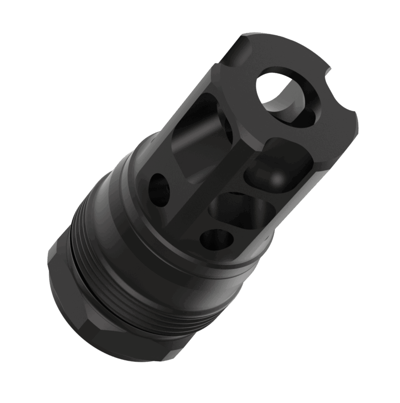Liberty Precision Machine LPM-2009 Liberty Bell Muzzle Brake Black Stainless Steel 1/2"x28 Threads 1.70"
