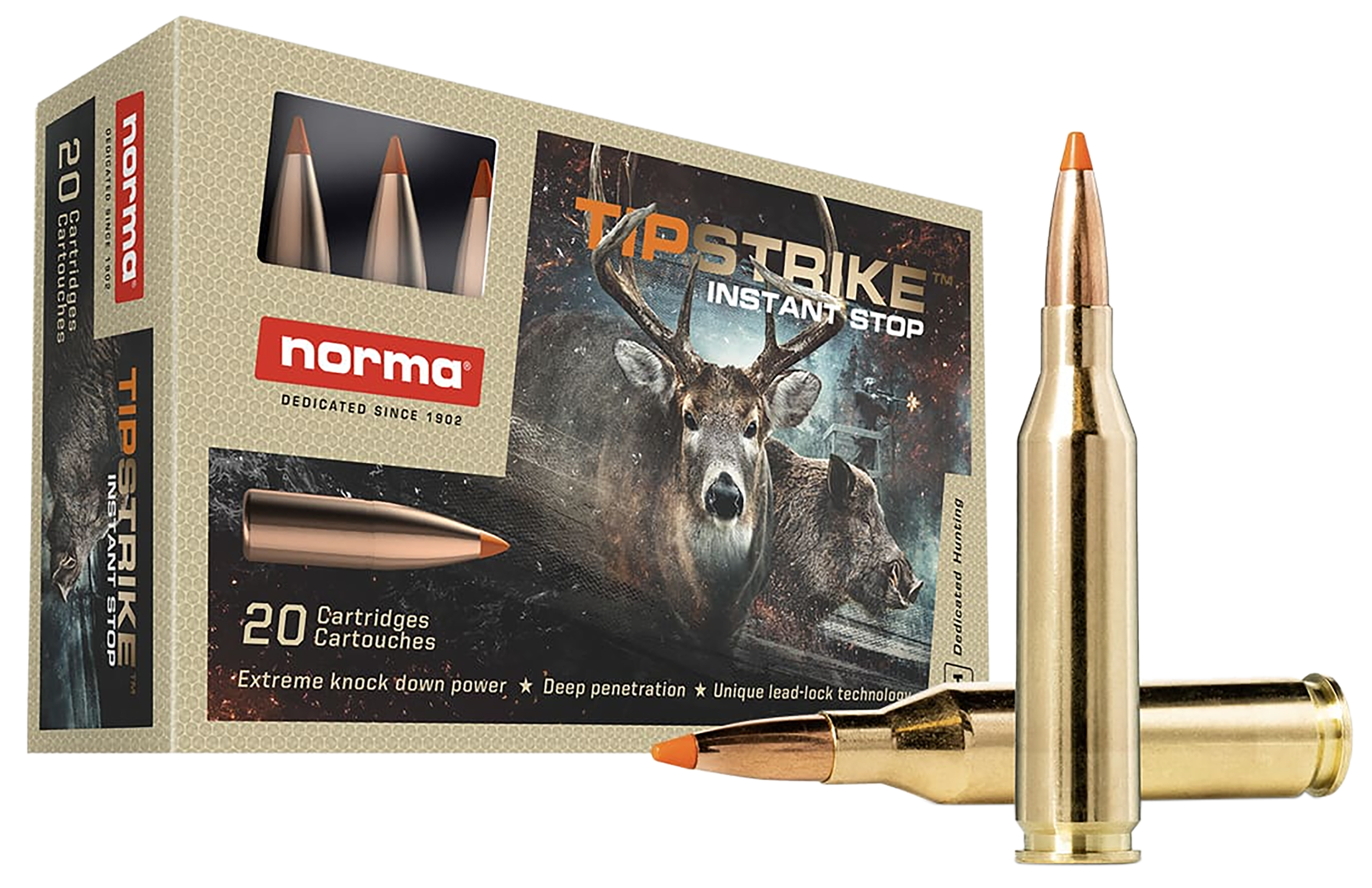 Norma Ammunition 20160052 Dedicated Hunting Tipstrike 243Win 76gr Polymer Tip 20 Per Box/10 Case