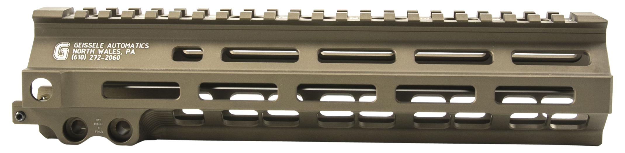 Geissele Automatics 05284S Super Modular Rail MK8 9.30" M-LOK, Desert Dirt Aluminum for AR Platform, Barrel Nut Included