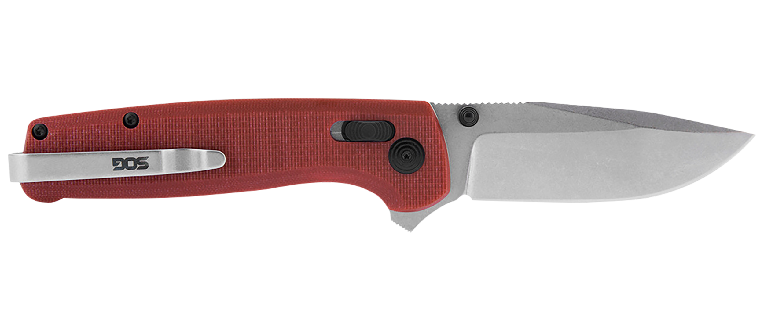 S.O.G SOGTM1023CP Terminus XR 2.95" Folding Clip Point Plain Stonewashed D2 Steel Blade Crimson Textured G10 Handle Includes Pocket Clip