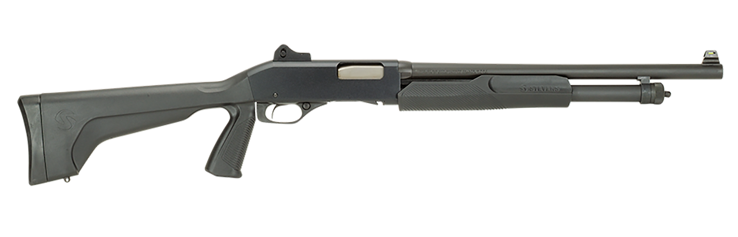 Stevens 19495 320 Security Full Size 12 Gauge Pump 3" 5+1 18.50" Matte Black Carbon Steel Barrel, Matte Black Aluminum Receiver, Fixed w/Pistol Grip Matte Black Synthetic Stock, Ambidextrous
