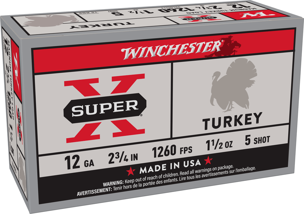 Winchester Ammo X12MT5 Super X Magnum Turkey 12Gauge 2.75" 1 1/2oz Copper Plated 5Shot 10 Box/10 Case