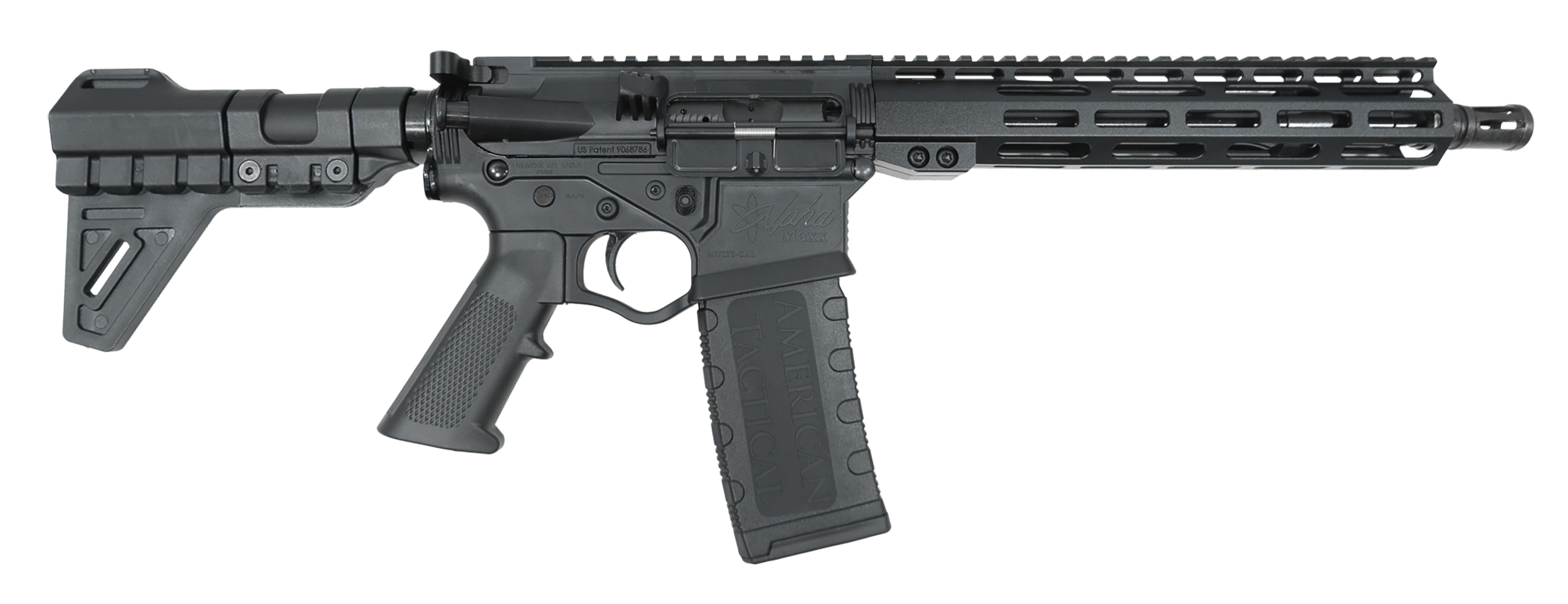 ATI ATIGAX55610ML105 Alpha Maxx  30+1 10.50" Black Threaded Barrel, Black Receiver w/Picatinny Rail, M-LOK Handguard, Black Polymer Breach Brace, Black Polymer Grip