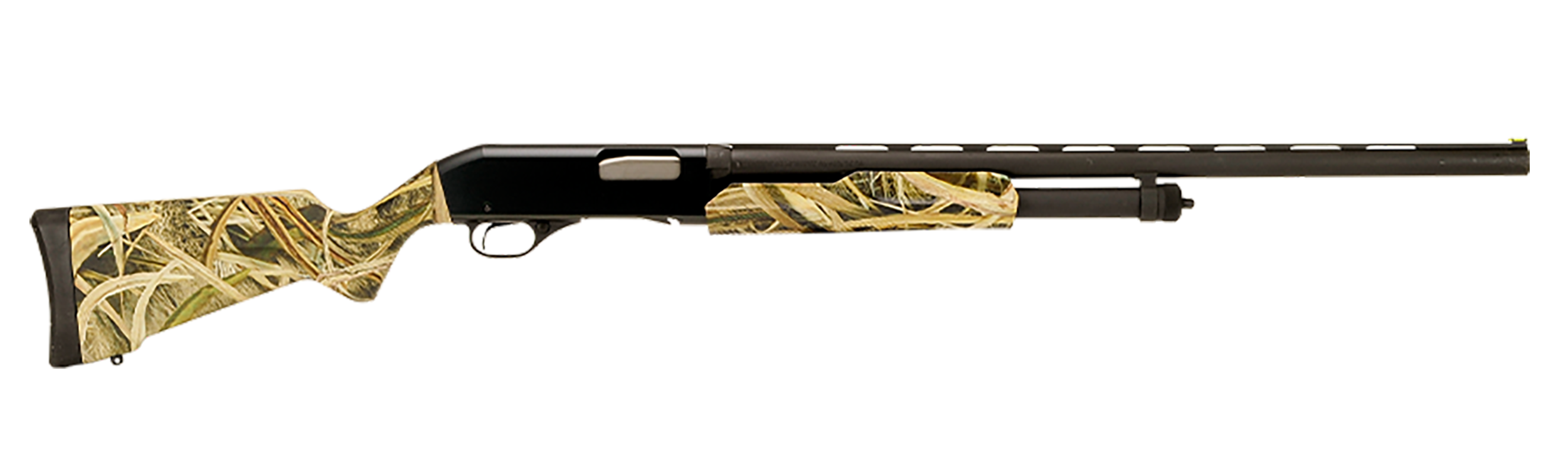 Stevens 22563 320 Field Compact 12 Gauge Pump 3" 5+1 26" Matte Black Vent Rib Barrel, Matte Black Aluminum Drilled & Tapped Receiver, Fixed Mossy Oak Shadow Grass Blades Synthetic Stock, Ambidextrous