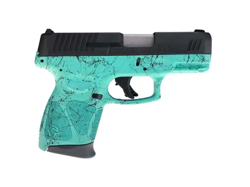 TAURUS G3C 9MM 3.26" PSTL 3-12RD CYAN SPLATTER BK/BK