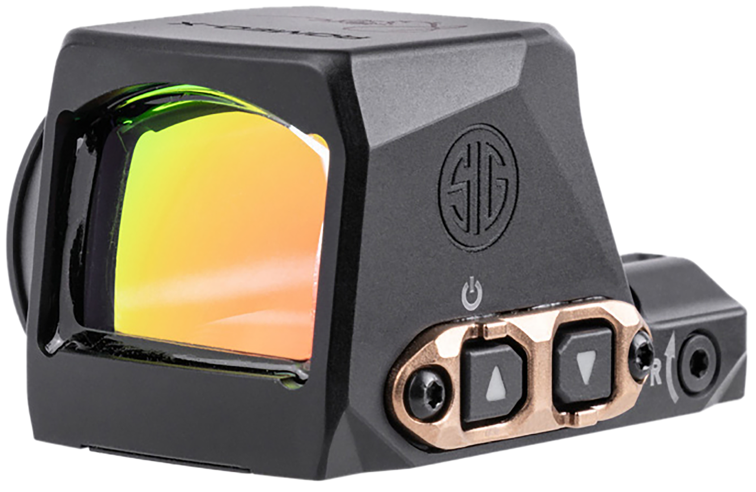 Sig Sauer Electro-Optics SORX1208 Romeo-X Black Anodized/Rose Gold 1x24mm 2 MOA Red Dot/32 MOA Circle Reticle, Fits Sig P365 Features MAGNETAC