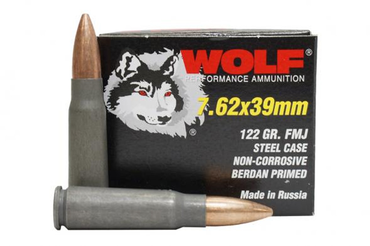 WOLF 762X39 122GR FMJ STEEL CASE