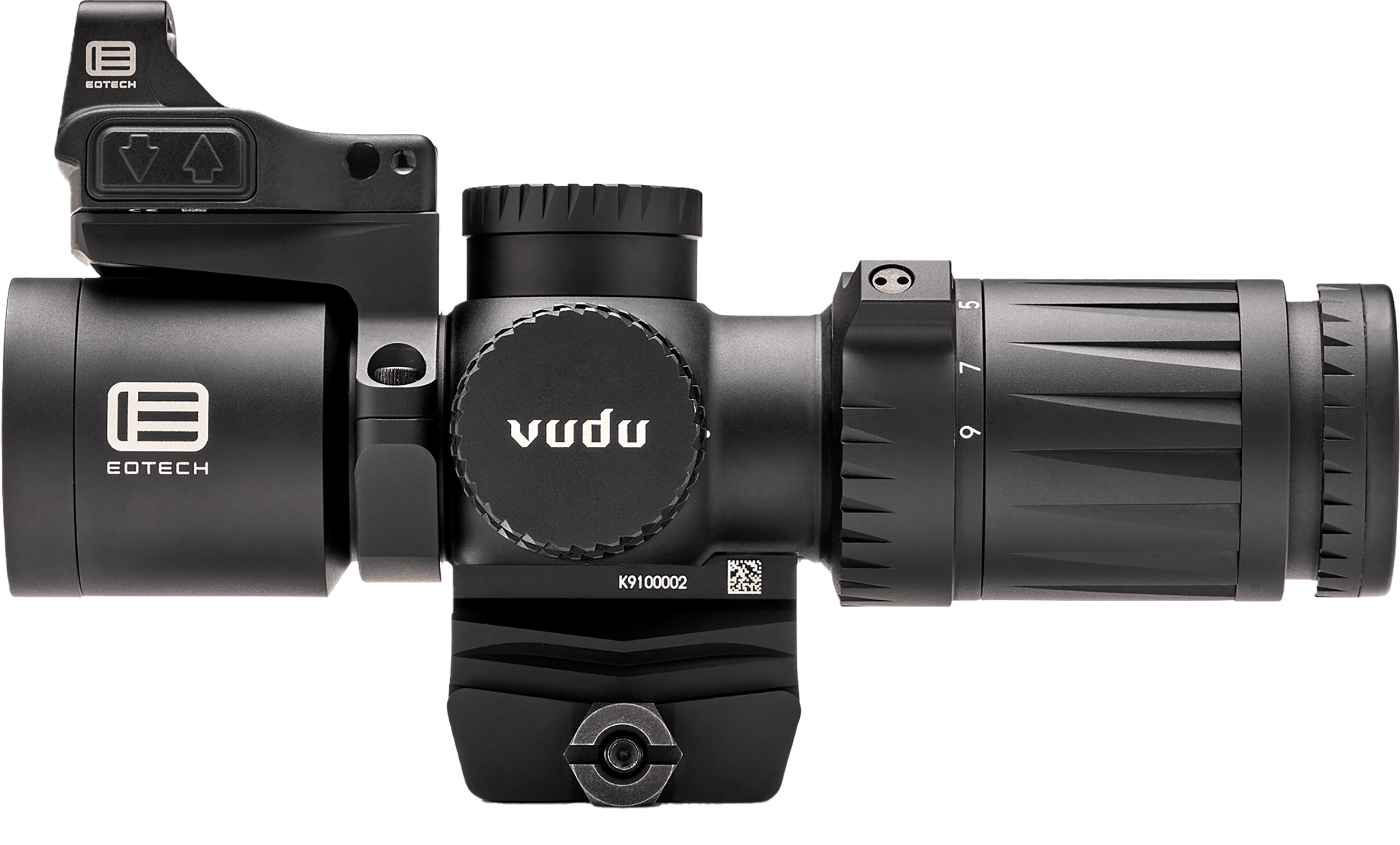 Eotech VDU3-9PKG1 Vudu Kit Matte Black 3-9x 32mm, Illuminated HC1 MOA Reticle, Includes EFLX & Ring Mount