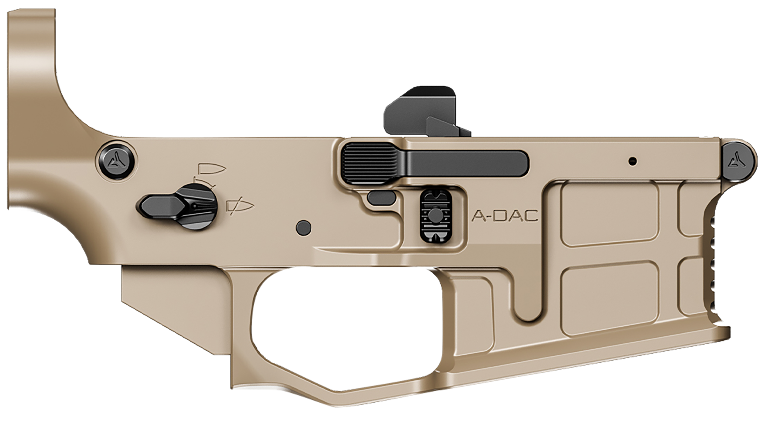 Radian Weapons R0390 A-DAC 15 Lower Receiver FDE, Fully Ambi Controls, Talon 45/90 Safety, Ext. Bolt Catch, Left-Side Mag Release, Right-Side Bolt Release, Enhanced Takedown Pins