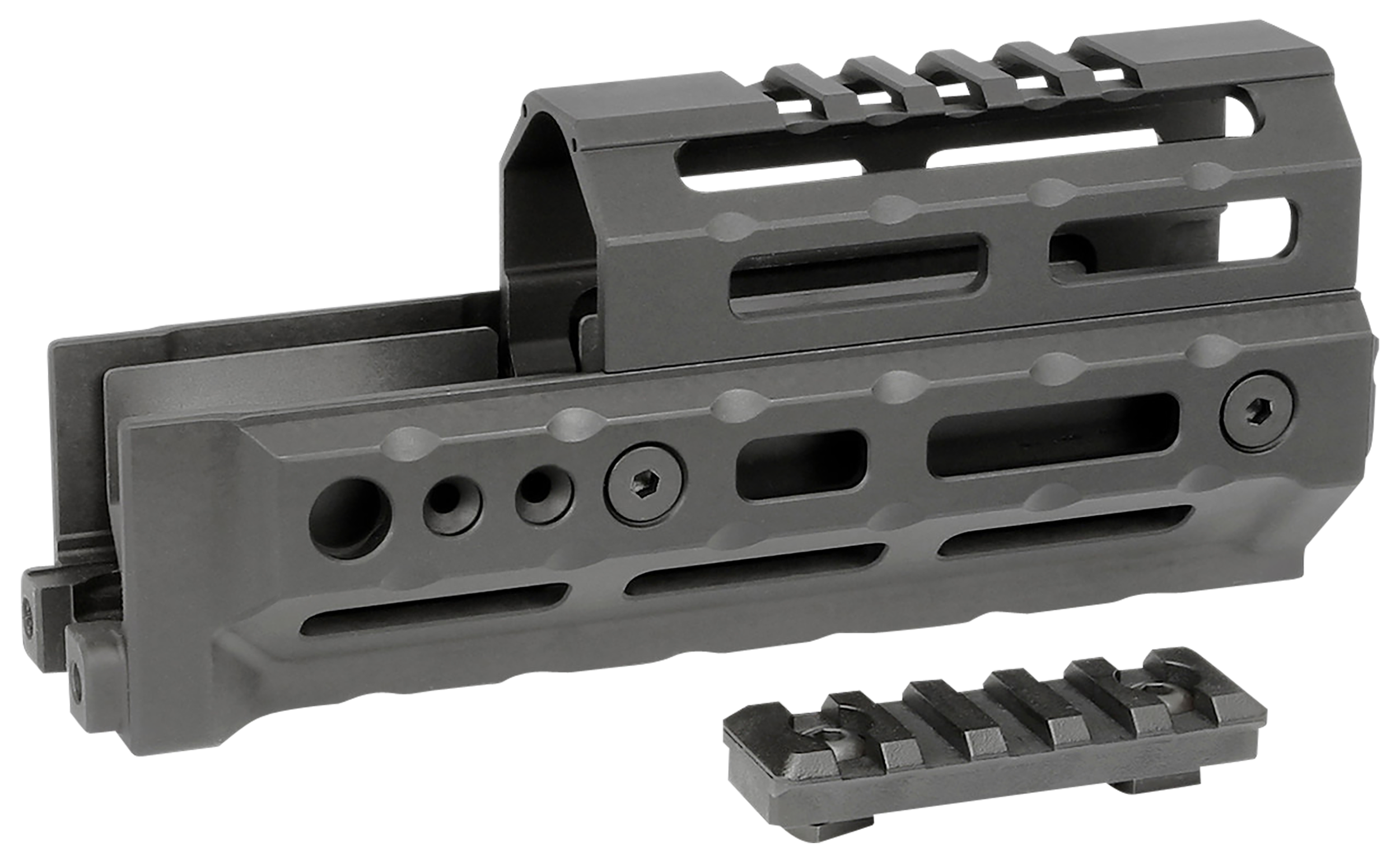 Midwest Industries MIAKALPHA6 Alpha  Drop-in Aluminum Black Hardcoat Anodized 5 Slot Picatinny Rail AK-Platform 6" Long Compatible w/M-LOK