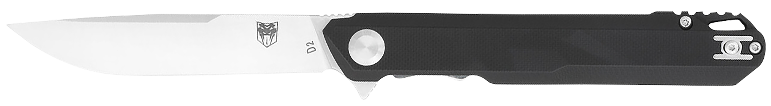CobraTec Knives CTMONBLK Monarch  3.50" Folding Plain Satin D2 Steel Blade, 4.75" Black G10 Handle