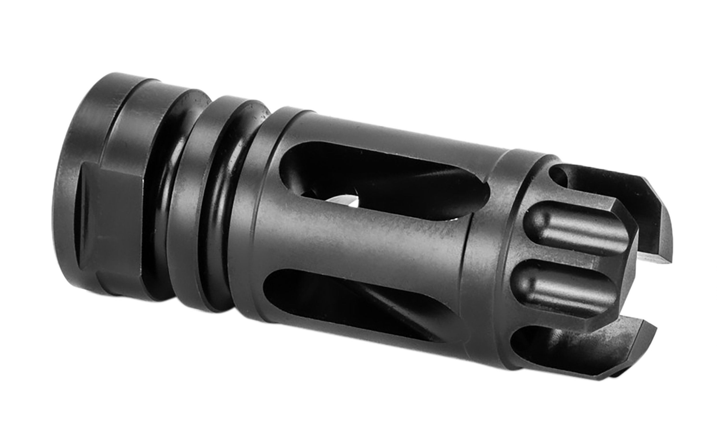 Griffin Armament XHP556FC Gate-LOK Flash Comp Black Nitride 17-4 Stainless Steel with 1/2"-28 tpi Threads, 2.21" OAL & .863" Diameter for 5.56x45mm NATO M4SD, M4SDK, M4SD2 & 30SD Series Silencers