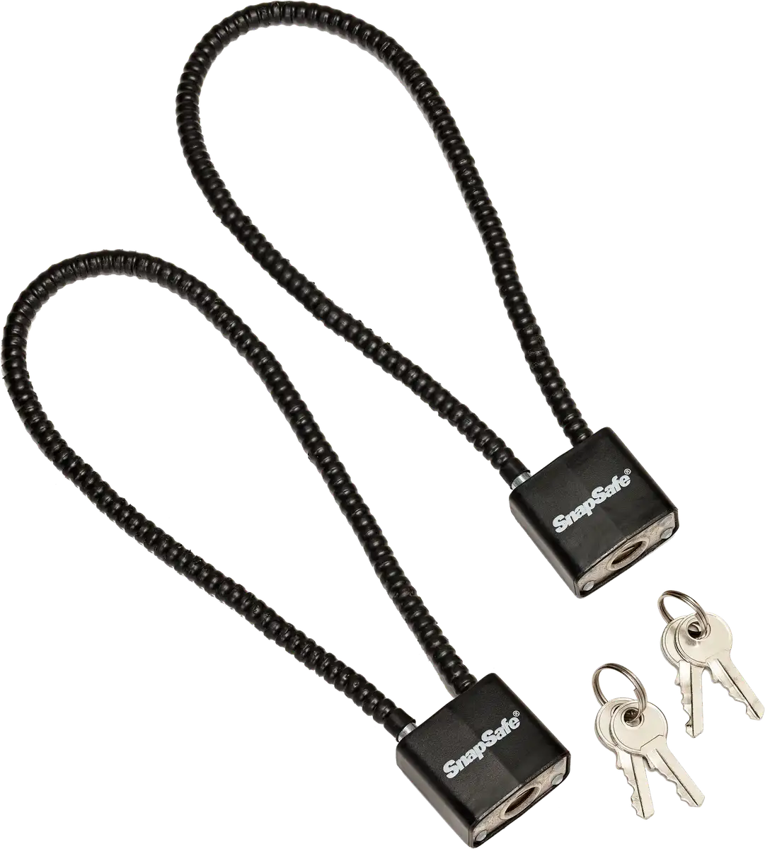 SnapSafe 75281 Lock Box Cable Lock with Padlock Steel PVC-Covered Black 2 Pack