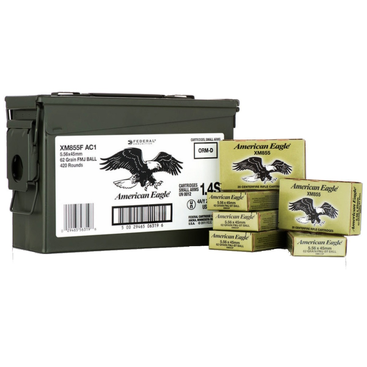 FEDERAL AE M855 5.56MM 62GR FMJ CAN