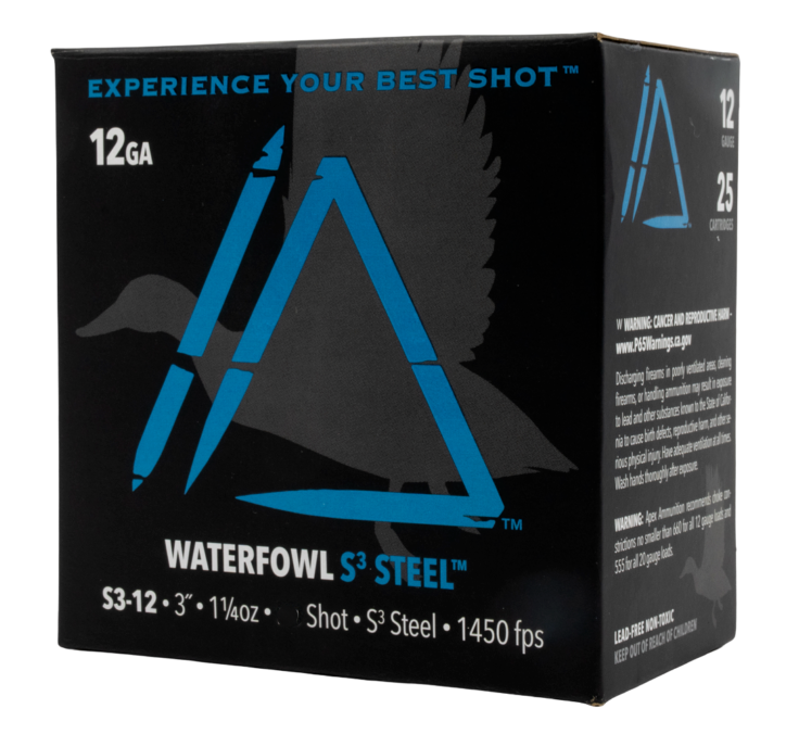 Apex Waterfowl S3 Steel 12 GA 3" 1-1/4oz #3 25rd Box