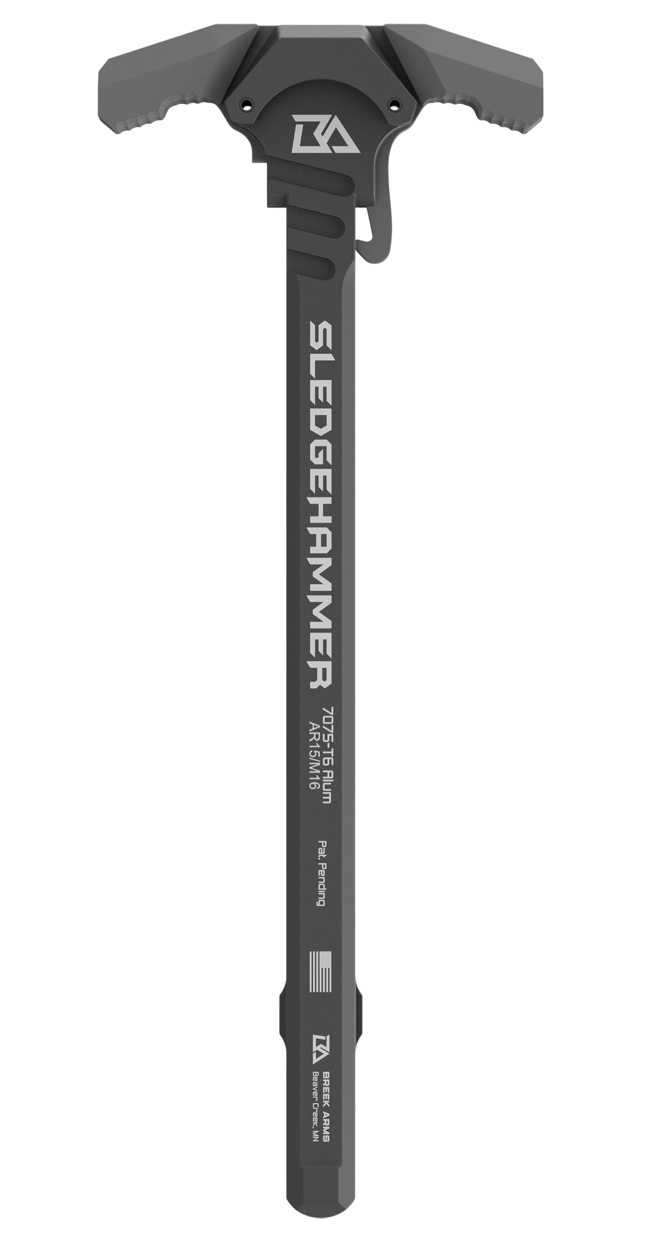 Breek Arms BRK6015MGRAY Sledgehammer Charging Handle Mil Spec AR15/M16 Rifles Gray Aluminum