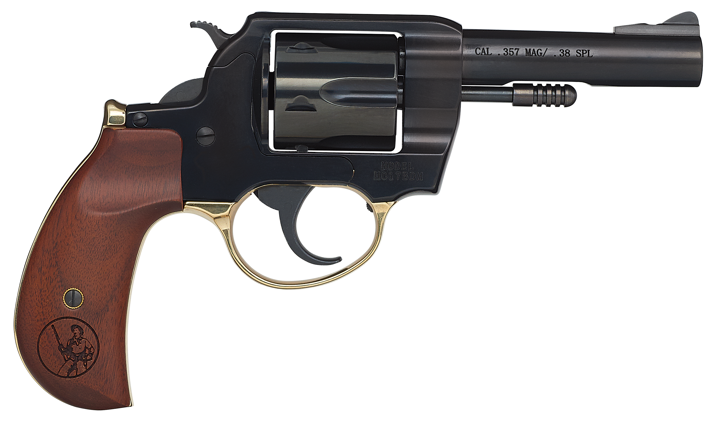 Henry H017BDM Big Boy  38 Special/357 Mag 6 Shot 4" Blued Round Steel Barrel, Polished Blued Steel Frame w/Birdshead Walnut Grip
