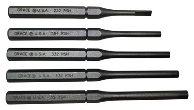 GRACE USA PUNCH SET ROLL PIN HOLDER SET OF 5 STEEL