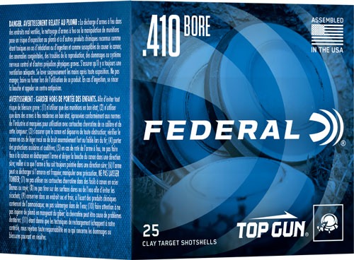 FEDERAL TOP GUN 410 2.5" 1/2OZ #9 1330FPS 250RD CASE LOT