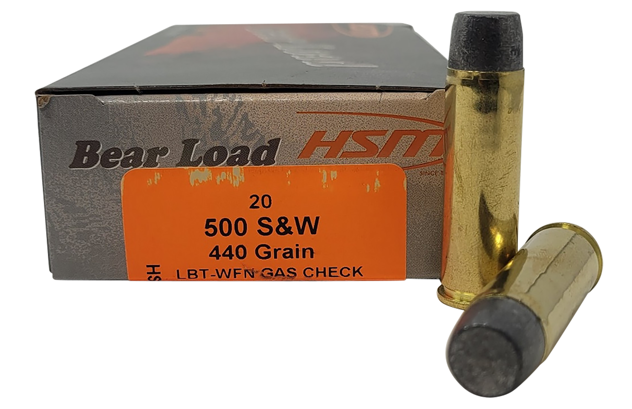 HSM 500SW6N Bear Load  500 S&W Mag 440 gr Wide Flat Nose 20 Per Box/ 25 Case