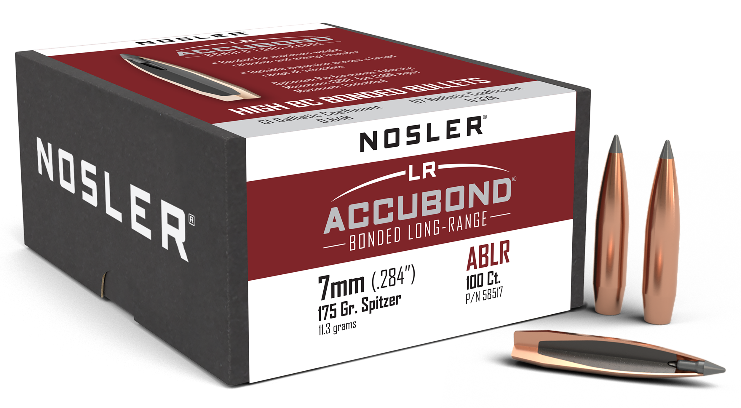 Nosler 58517 AccuBond Long Range 7mm 175gr Spitzer Point 100/Box