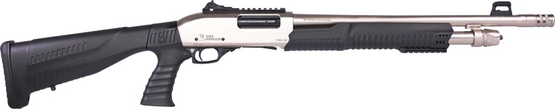 IVER JOHNSON PUMP 12GA 3" 18" NICKEL QD PISTOL GRIP STOCK