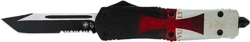 TEMPLAR KNIFE LARGE OTF TEMPLR FLAG 3.5" BLK TANTO SERRATED!!