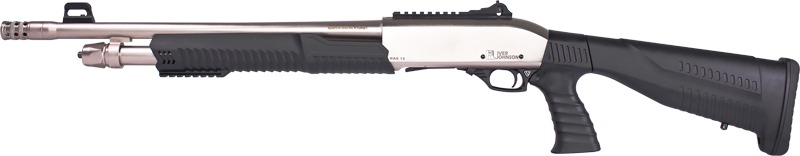 IVER JOHNSON PUMP 12GA 3" 18" NICKEL QD PISTOL GRIP STOCK