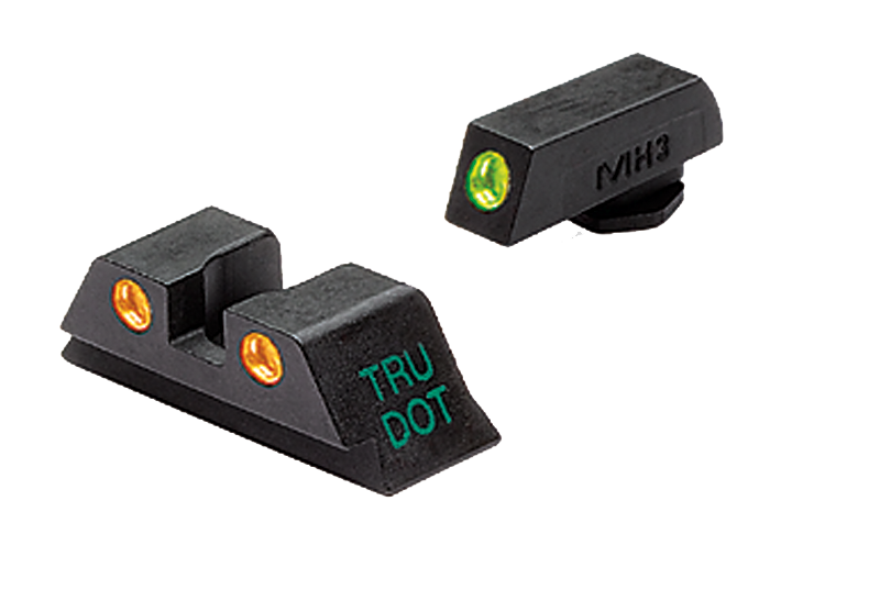 Meprolight USA 102243301 Tru-Dot Sight Set Green Tritium Front/Orange Tritium Rear, Compatible w/Glock 17/19/22/23/24/25/28/31/32/33/34/35/37/38/39